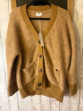NWT Blu Ivy V Neck Oversized Wool Blend Cardigan S/M